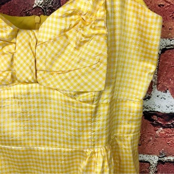 Nanette Lepore silk gingham bow front dress - Picture 7 of 7